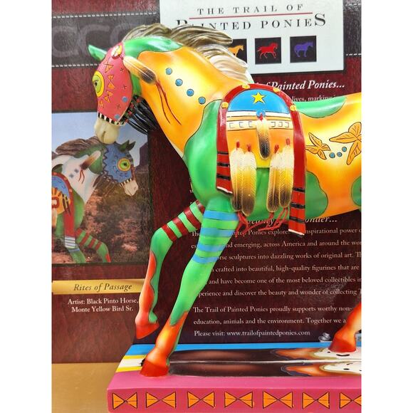 The Trail Of Painted Ponies RITES OF PASSAGE Figurine. Artist: Black Pinto Horse - Picture 5 of 10